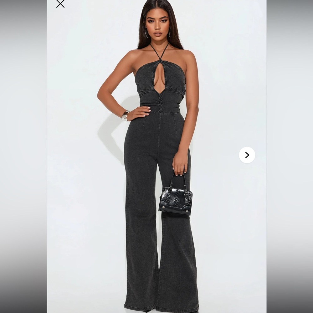 Fashion Nova Black Flare Jumpsuit